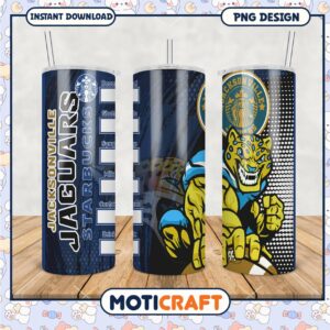 Jacksonville Jaguars tumbler with straw, stylish drinkware for fans
