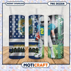 Jacksonville Jaguars tumbler design for football fans, stylish and unique