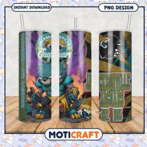 Jacksonville Jaguars tumbler cup design, perfect for fans and collectors