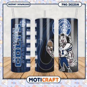 Indy Colts Starbucks tumbler design for fans, perfect for cold drinks