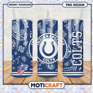 Indianapolis Colts Tumbler PNG, Stylish Blue Design for Fans