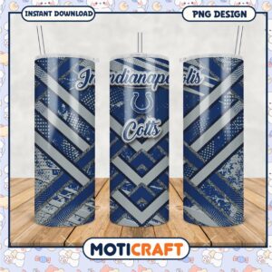 Indianapolis Colts tumbler design, stylish navy blue pattern