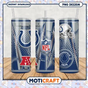 Indianapolis Colts tumbler design, perfect for NFL fans everywhere