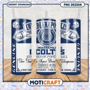 Indianapolis Colts Tumbler Design, perfect gift for fans and collectors