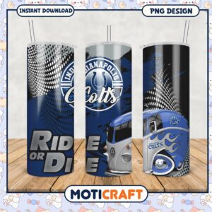 Indianapolis Colts tumbler design, perfect for fans on the go