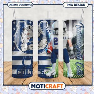 Indianapolis Colts tumbler design, perfect for football fans