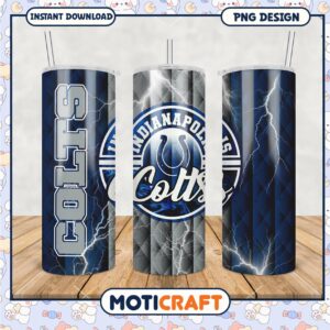 Indianapolis Colts tumbler design with striking colors and style, perfect for fans and collectors