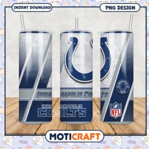 Indianapolis Colts tumbler design for NFL fans, stylish and durable