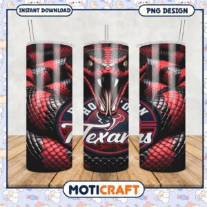 Houston Texans Tumblers with Snake Design are Unique Gifts, Perfect for Game Day or Everyday Use