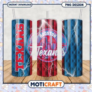 Houston Texans Tumblers set, vibrant colors and striking designs
