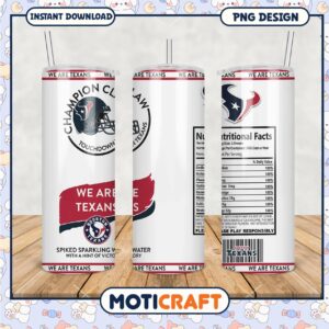 Houston Texans Tumbler, Spiked Sparkling Water with a Hint of Victory