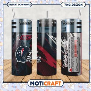 Houston Texans tumbler with straw, perfect for game day drinks
