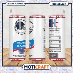 Houston Texans Tumbler PNG, spiked sparkling water design