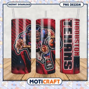 Houston Texans Tumbler Design with Football Theme, Perfect Gift Idea