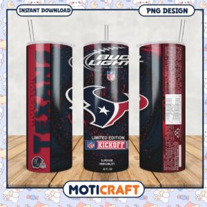 Houston Texans tumbler cup for NFL fans, perfect for parties and tailgates