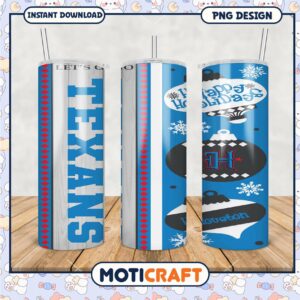 Houston Texans holiday tumbler design, perfect for festive cheer