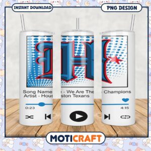 Houston Texans Music Tumbler, Personalized Drinkware Gift Idea