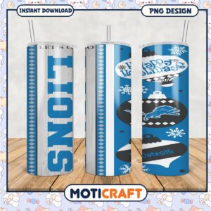 Happy Holidays Detroit Lions Tumbler