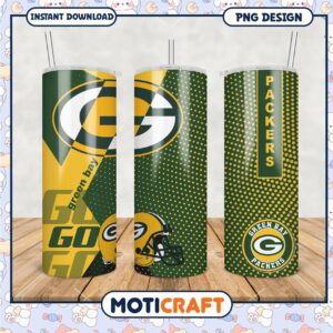 Green Bay Packers tumbler with logo design