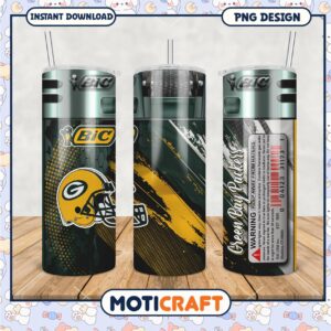 Green Bay Packers tumbler design looks stylish and vibrant