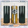 Green and Yellow Tumbler with Logo, Ideal for Game Day Use