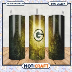 Green and Gold Sport Tumbler PNG for Fans and Gifts