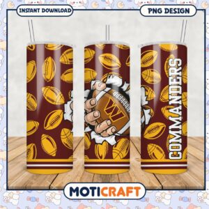 Football Tumbler with Commanders Design