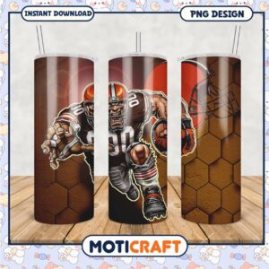 Football tumbler with fierce player design