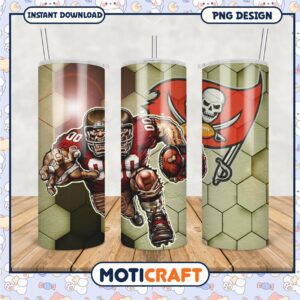 Football tumbler design features bold graphics