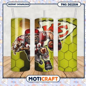 Football themed tumbler with vibrant design