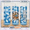Football Themed Tumbler Blue Lions Design, Perfect for Game Days