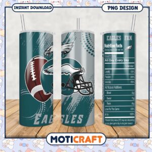 Eagles fan tumbler design featuring football graphics
