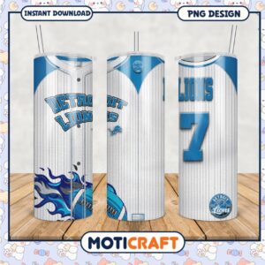 Detroit Lions Tumbler with Player Number Seven