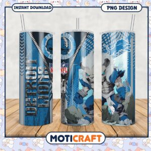 Detroit Lions Tumbler PNG Design