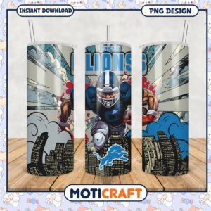Detroit Lions tumbler PNG design for football fans