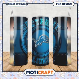 Detroit Lions Tumbler PNG Design for Fans
