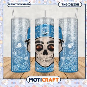 Detroit Lions Skull Tumbler