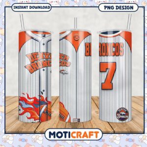 Denver Broncos tumbler design featuring team colors