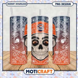 Denver Broncos Skull Tumbler Design