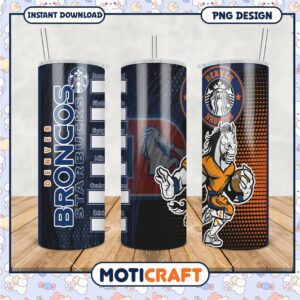 Denver Broncos Starbucks Tumbler PNG Design