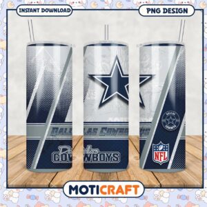 Dallas Cowboys tumbler design for NFL fans, stylish and functional