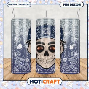 Dallas Cowboys skull tumbler design, perfect for fans and collectors