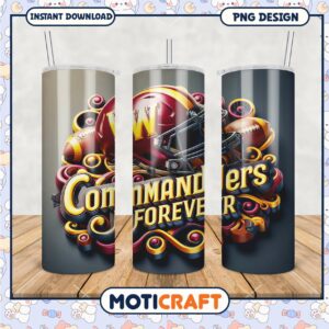 Custom Tumblers with Commanders Forever Design, Perfect Gift Idea