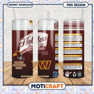 Custom Washington Commanders Tumbler PNG, Perfect for Fans
