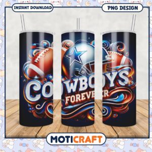 Cowboys Forever tumbler design, perfect for football fans everywhere