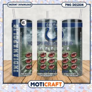 Colts themed tumbler for Indianapolis fans, perfect for game day