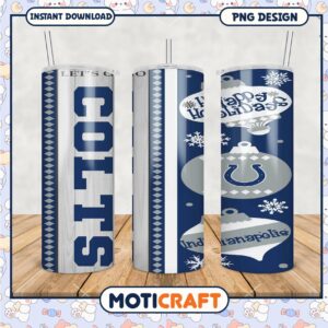 Colts Holiday Tumbler Design, Perfect for Gifting and Collecting