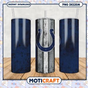 Colts themed tumbler cup design, perfect for game day enjoyment