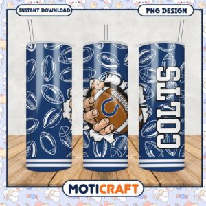 Colts football tumbler design for fans, perfect for game day drinks
