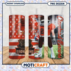Cleveland Browns tumbler, vibrant design for fans and collectors